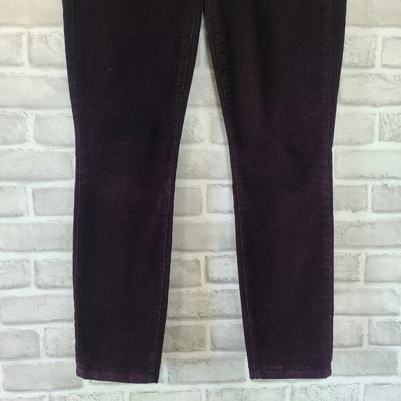 J Crew Corduroy Pants Women 27 Purple Straight Mid Rise - Picture 9 of 10